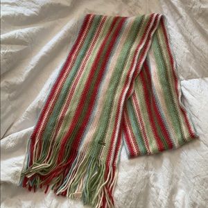 Multicolored Lacoste Tassled Wool Scarf